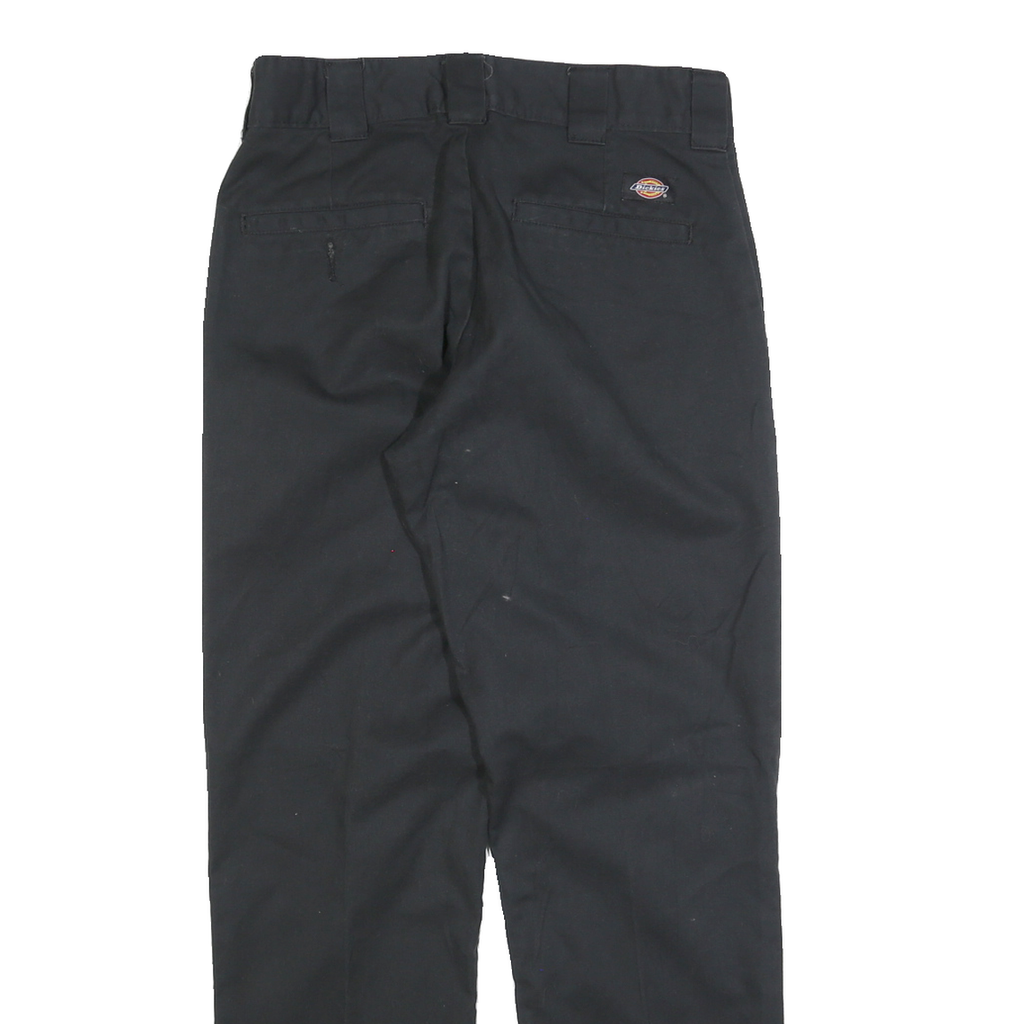 DICKIES Mens Cotton Blend Black Regular Straight Trousers W29 L30 Work Casual