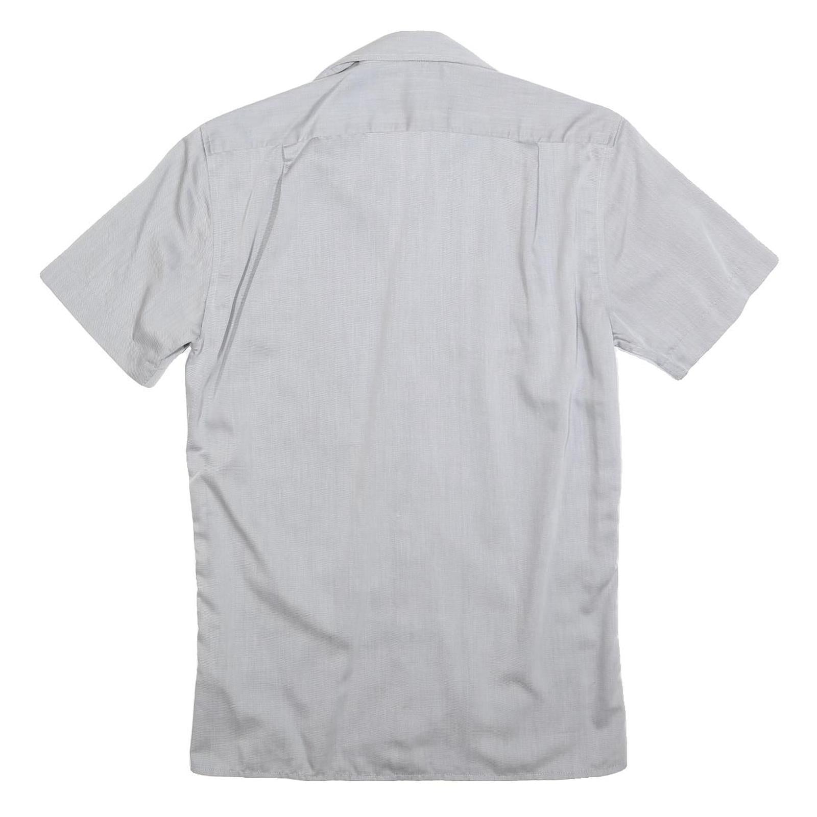 ENGELBERT STRAUSS Mens Grey Work Shirt S Manuel Bongni Logo Cotton Blend