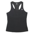 ADIDAS Womens Black Graphic Racerback T-Shirt S Cotton Blend Activewear