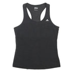 ADIDAS Womens Black Graphic Racerback T-Shirt S Cotton Blend Activewear