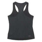 ADIDAS Womens Black Graphic Racerback T-Shirt S Cotton Blend Activewear