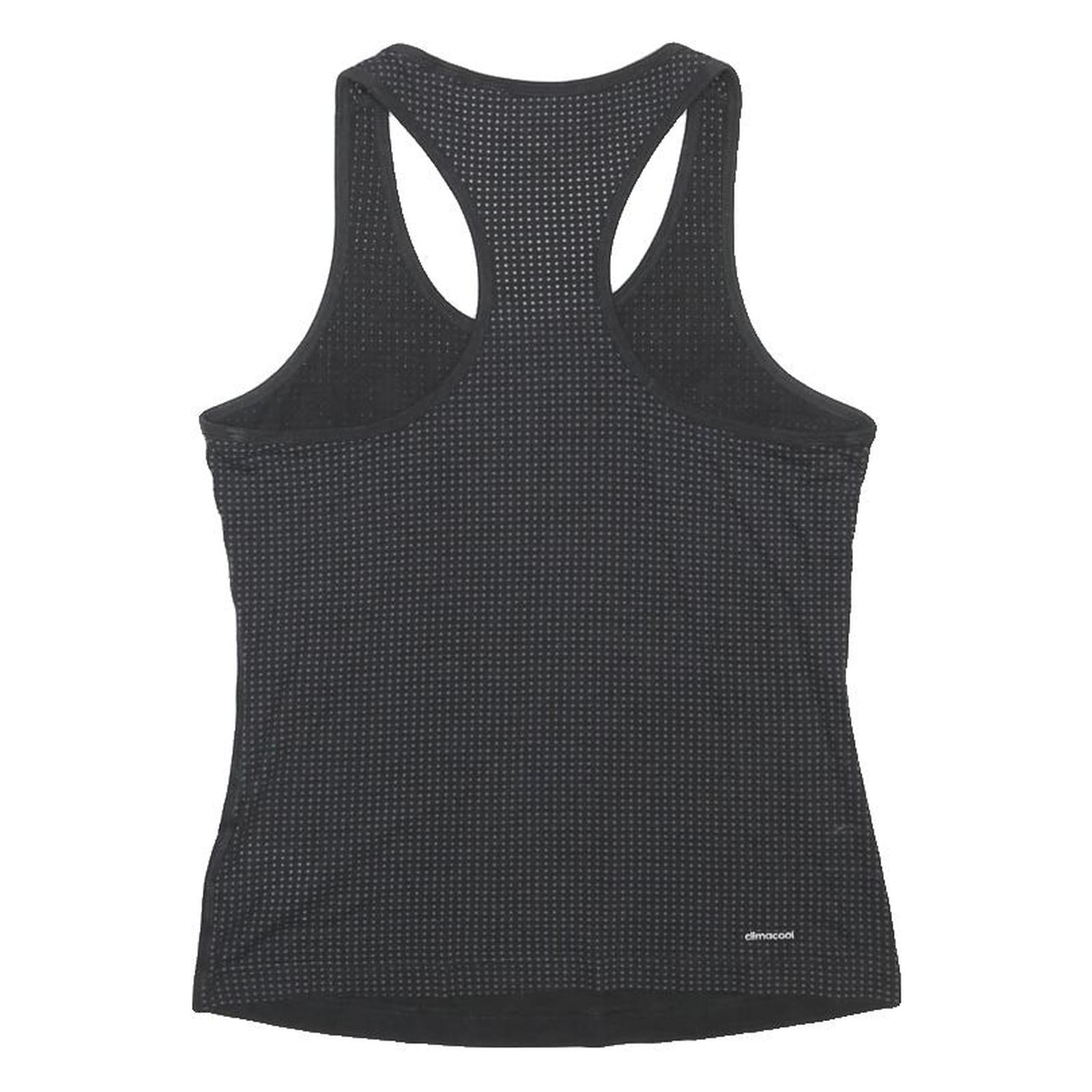 ADIDAS Womens Black Graphic Racerback T-Shirt S Cotton Blend Activewear