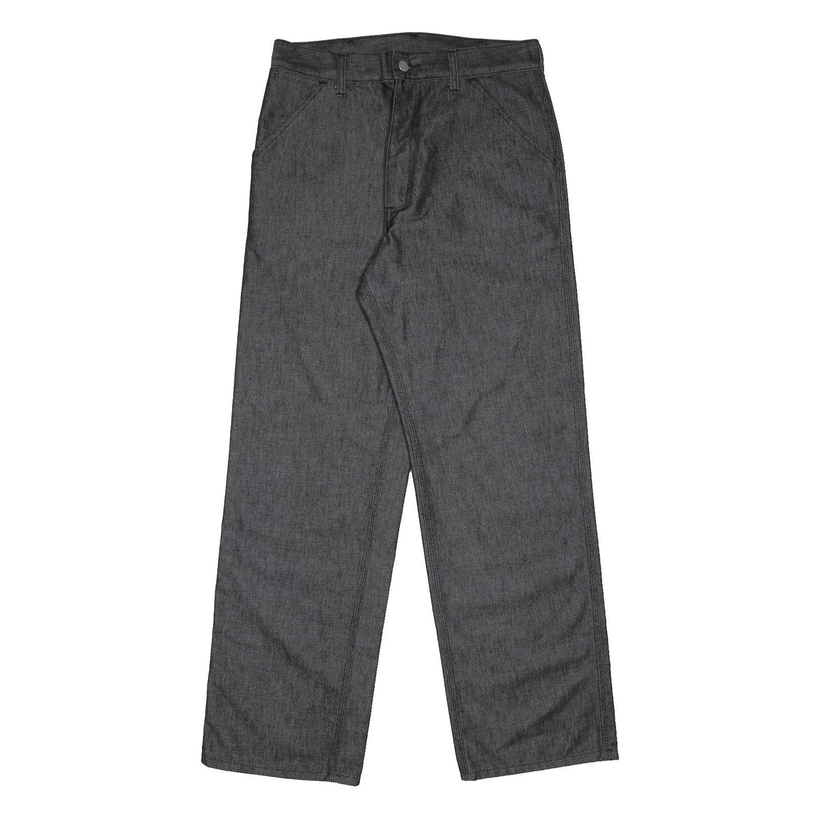 CARHARTT Mens Relaxed Black Denim Jeans W32 L32 Durable Cotton Blend Zip Closure