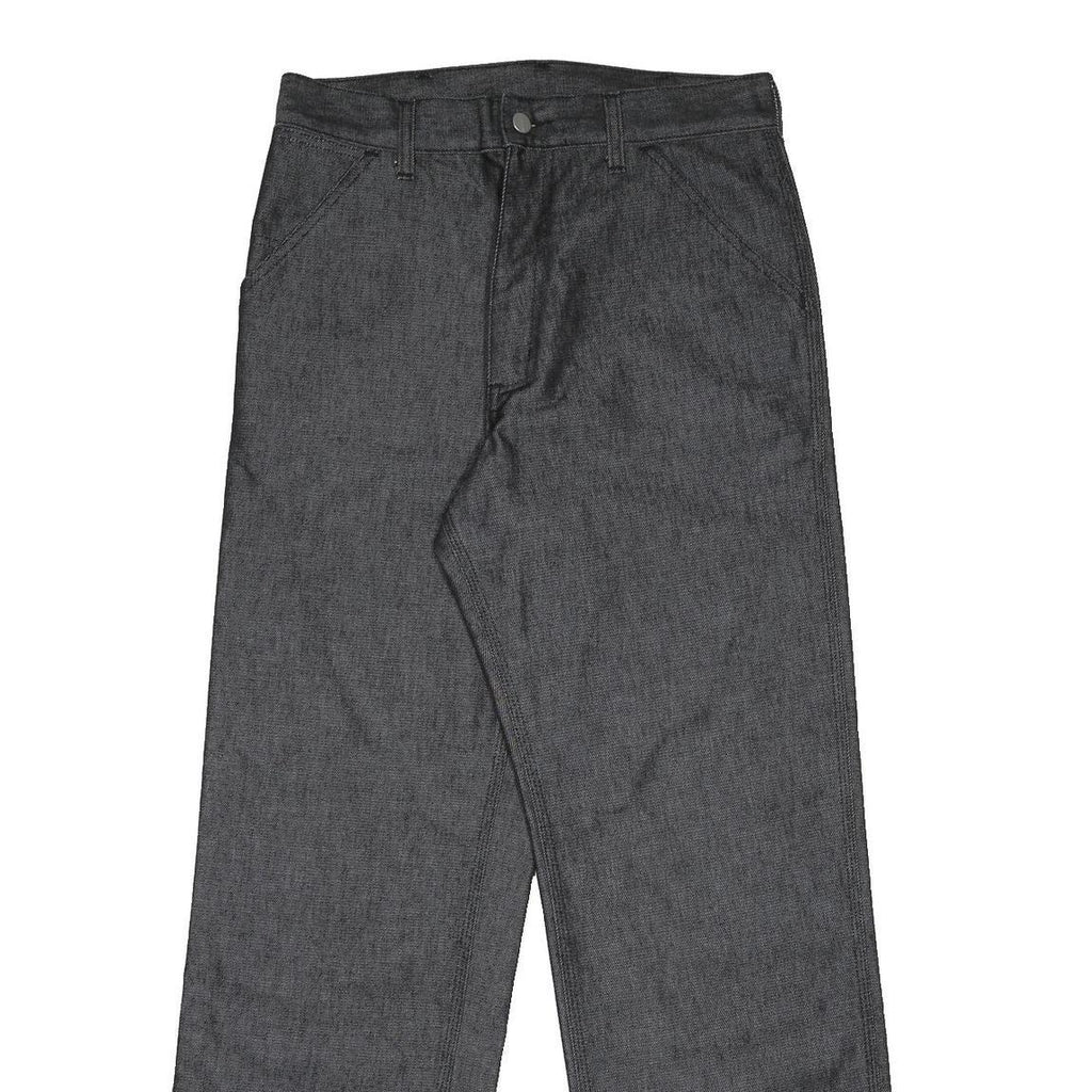 CARHARTT Mens Relaxed Black Denim Jeans W32 L32 Durable Cotton Blend Zip Closure