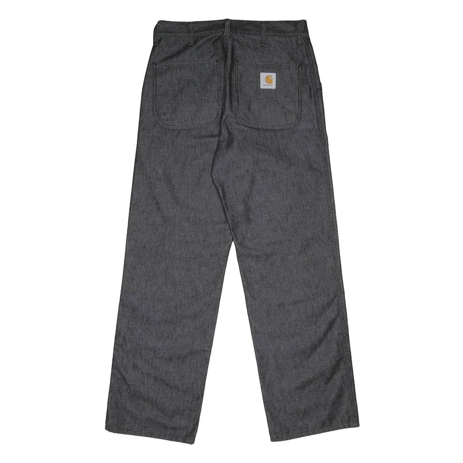 CARHARTT Mens Relaxed Black Denim Jeans W32 L32 Durable Cotton Blend Zip Closure