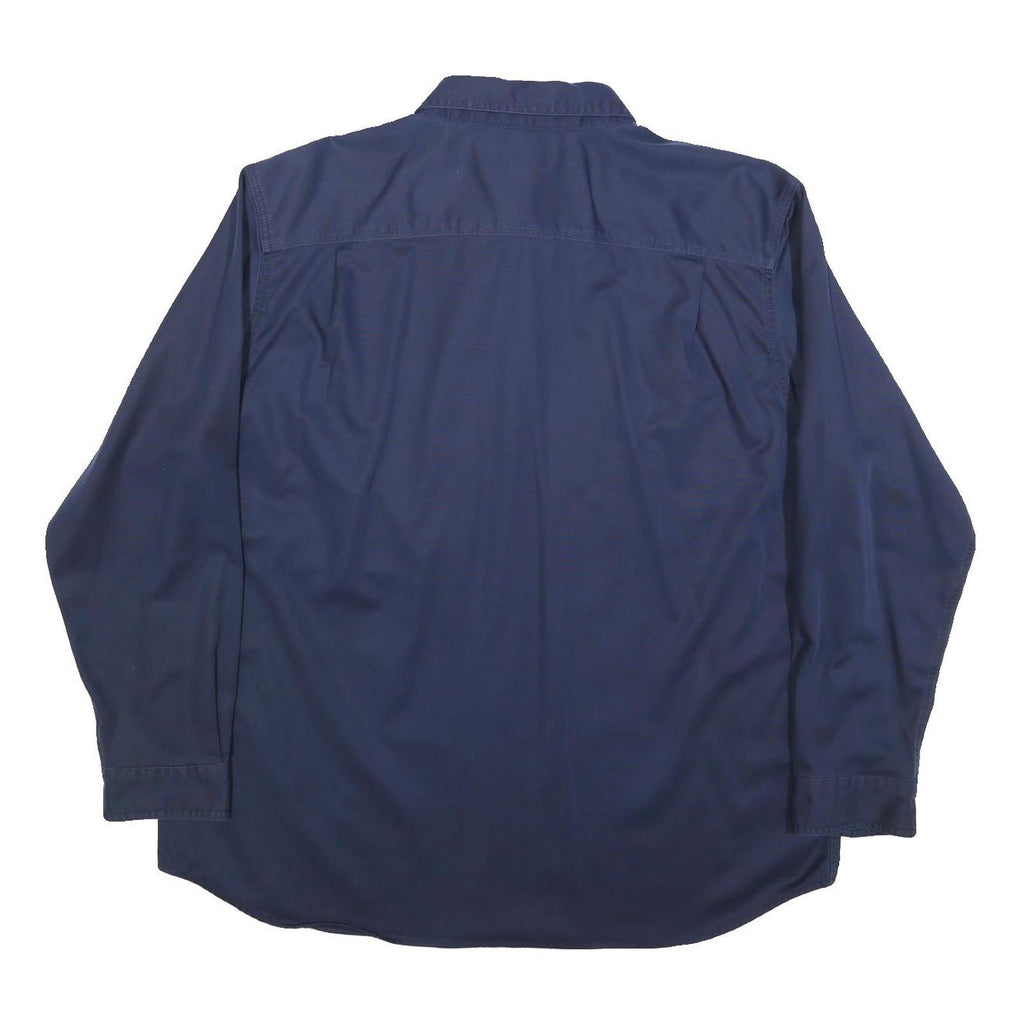 CARHARTT Mens Navy Blue Work Shirt 2XL Cotton Blend Durable Button-Down