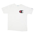 CHAMPION Mens White Cotton Blend Graphic T-Shirt L Short Sleeve Crew Neck