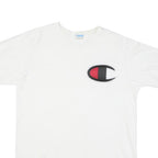 CHAMPION Mens White Cotton Blend Graphic T-Shirt L Short Sleeve Crew Neck