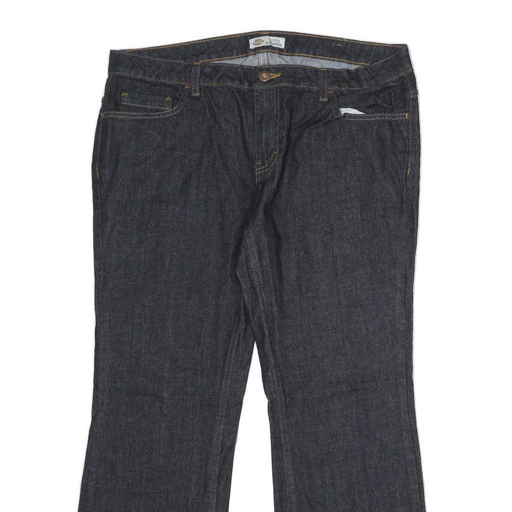 DICKIES Womens Jeans Blue Relaxed Straight Denim Dark W36 L28 Zip Closure