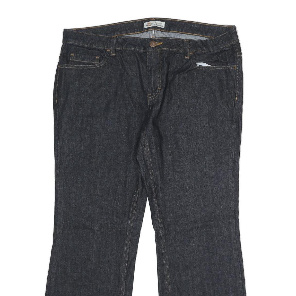 DICKIES Womens Jeans Blue Relaxed Straight Denim Dark W36 L28 Zip Closure