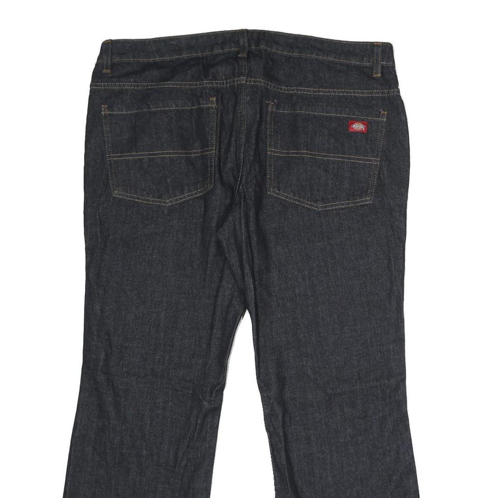 DICKIES Womens Jeans Blue Relaxed Straight Denim Dark W36 L28 Zip Closure
