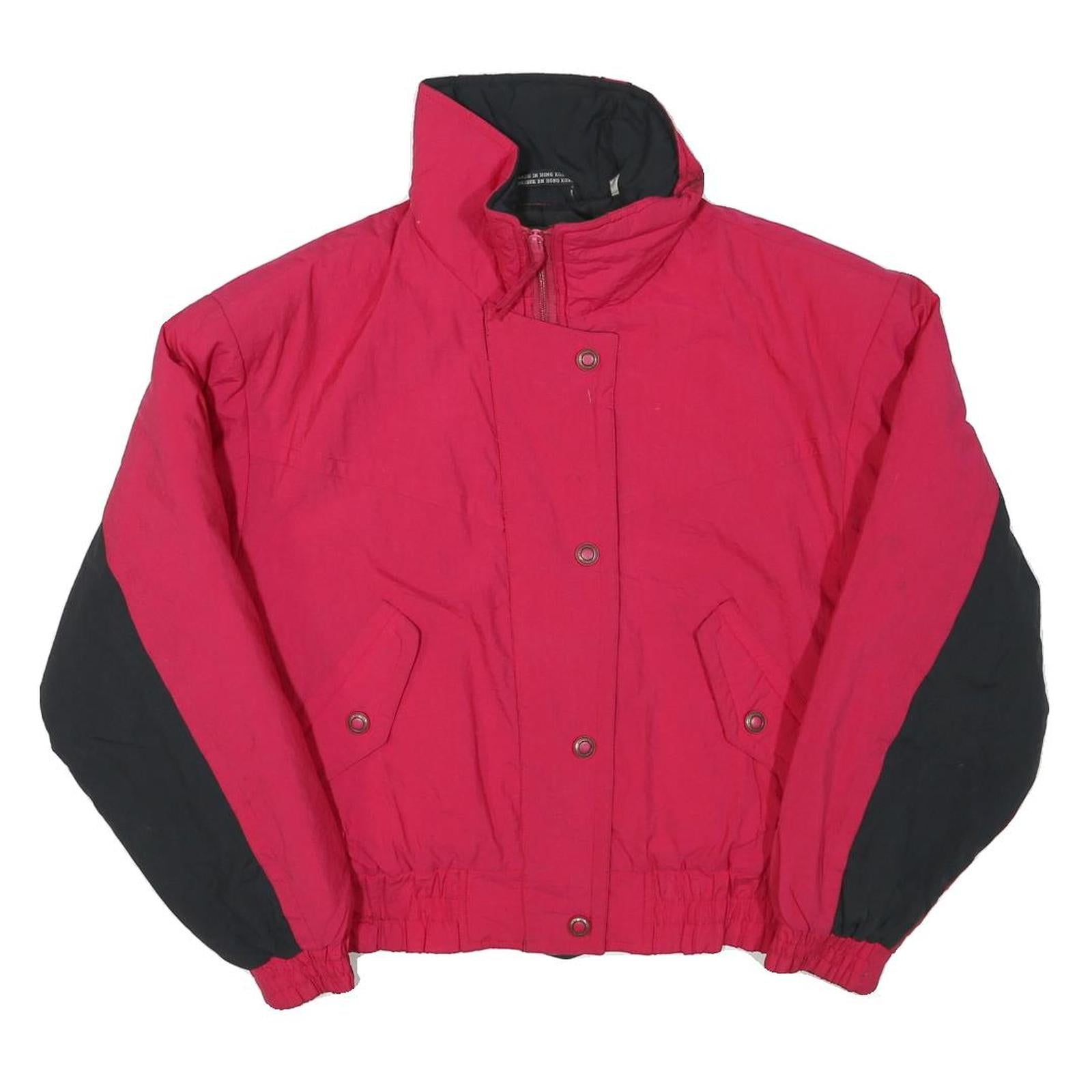 SUNICE Womens Pink & Black Zip Jacket S Polyester Blend Colourblock Sportswear