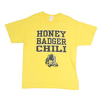 GILDAN Mens Yellow Honey Badger Chili Graphic T-Shirt L Short Sleeve Crew Neck