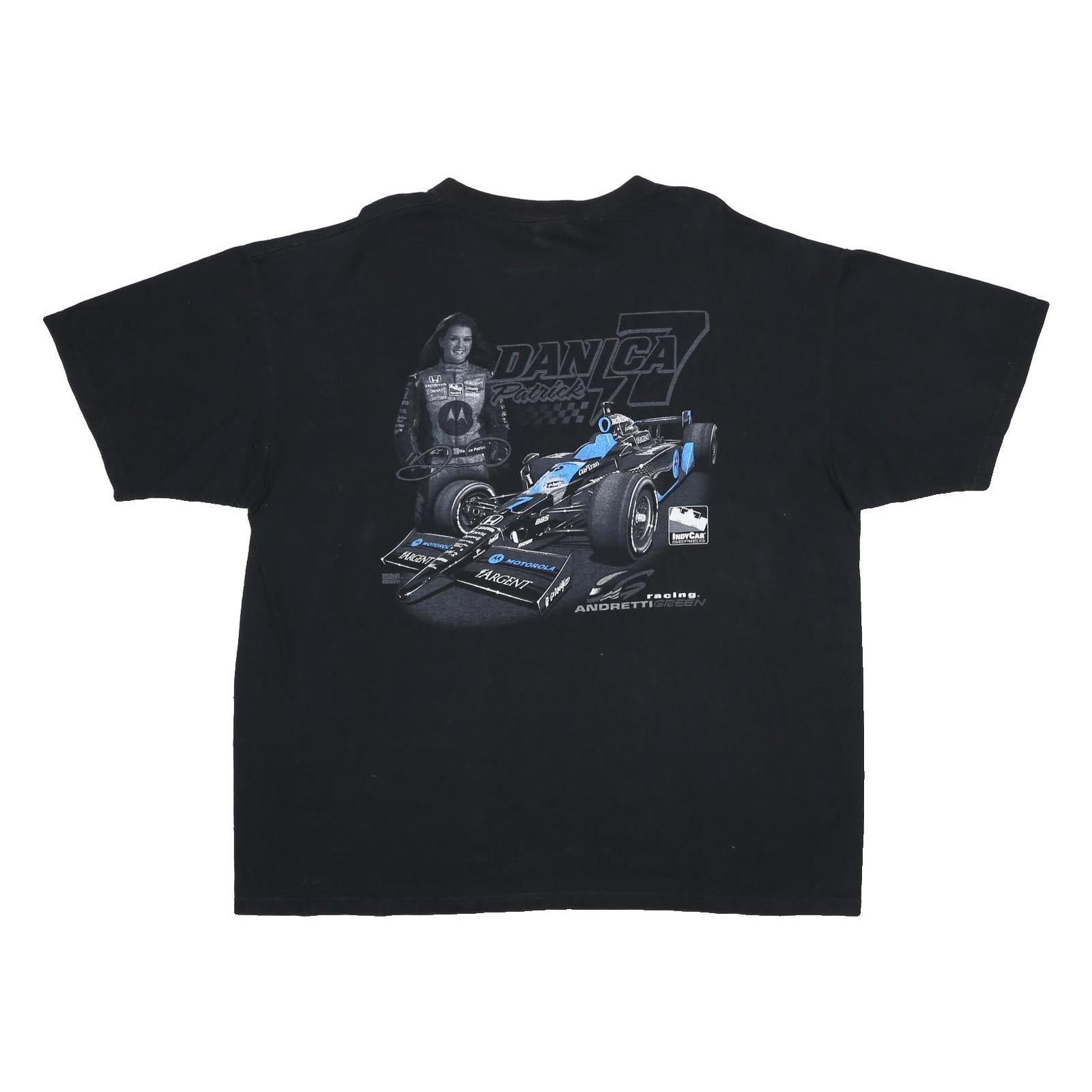ANVIL Womens Black Danica Patrick Graphic T-Shirt 2XL Short Sleeve Crew Neck
