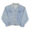 DAVID Mens Blue Denim Jacket L Cotton Blend Classic Button Closure Casual