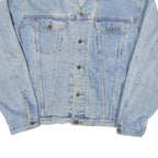 DAVID Mens Blue Denim Jacket L Cotton Blend Classic Button Closure Casual