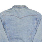 DAVID Mens Blue Denim Jacket L Cotton Blend Classic Button Closure Casual
