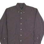 NAUTICA Mens Grey Button-Down Shirt L Cotton Blend Long Sleeve Casual Smart