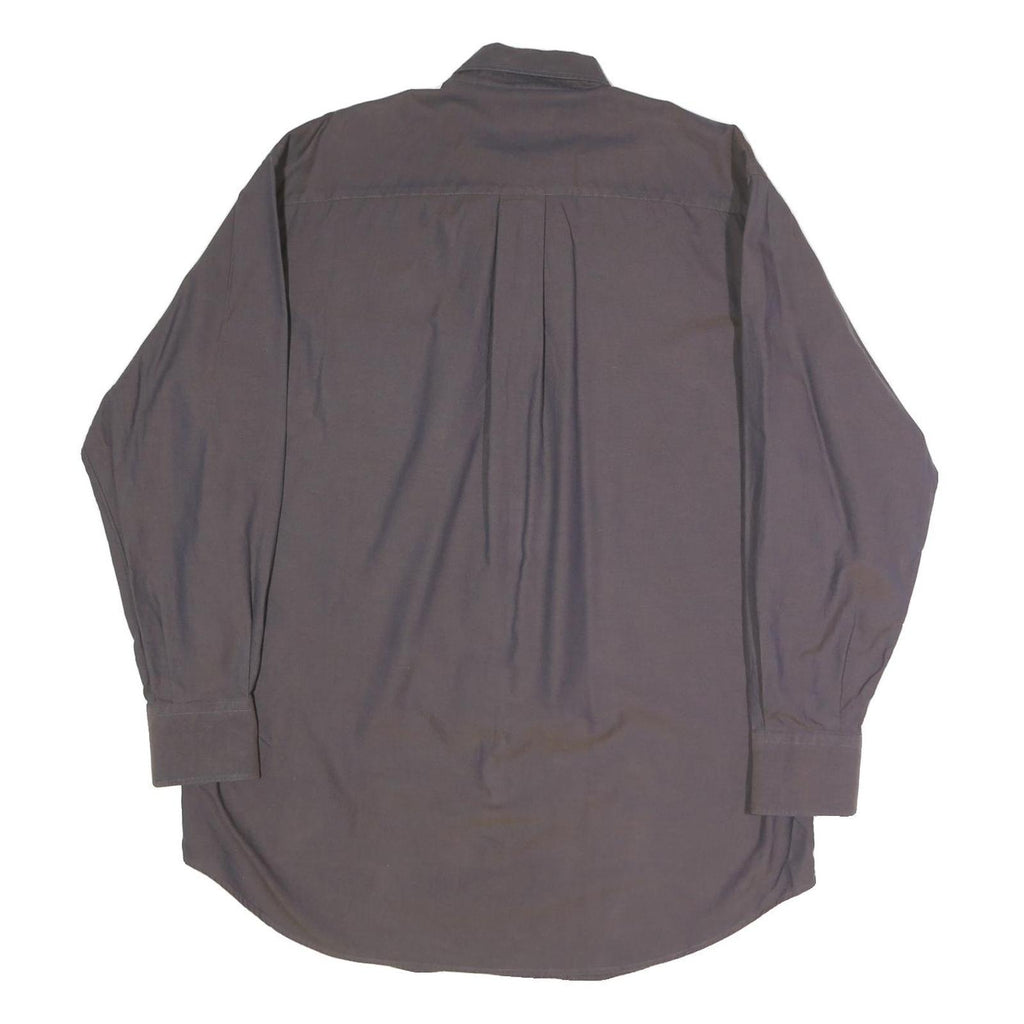 NAUTICA Mens Grey Button-Down Shirt L Cotton Blend Long Sleeve Casual Smart