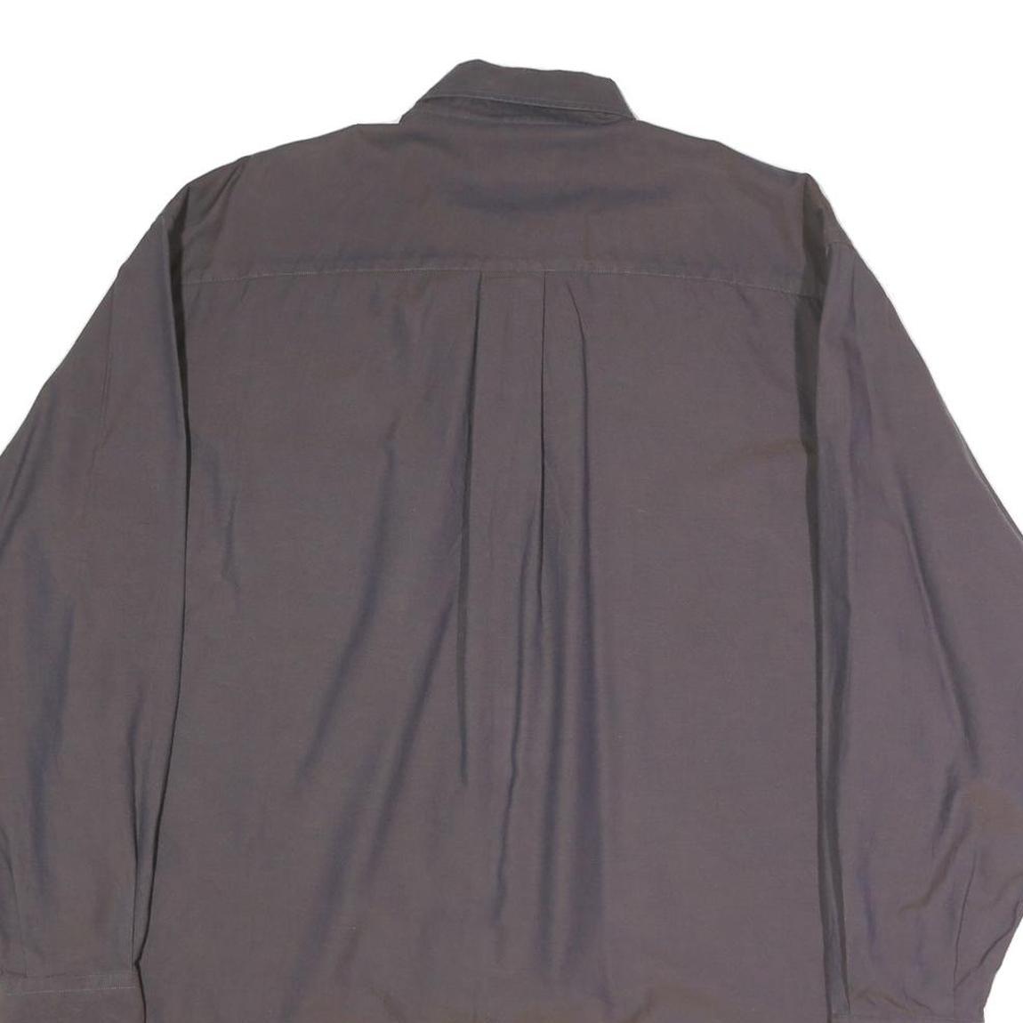 NAUTICA Mens Grey Button-Down Shirt L Cotton Blend Long Sleeve Casual Smart