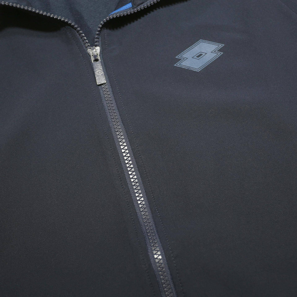 LOTTO Mens Navy Blue & White Jacket L Synthetic Zip Casual Sportswear