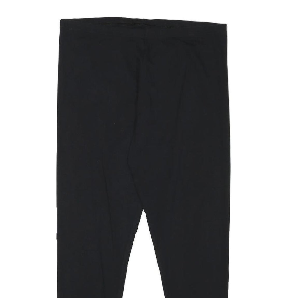 Womens Black Joggers L W32 L27 Cotton Blend Slim Tapered Casual Fitness Bottoms