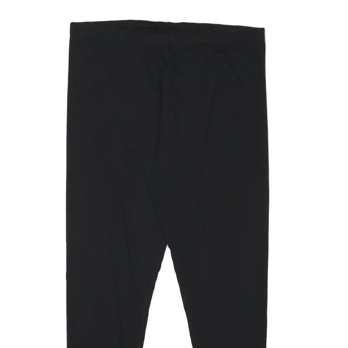 Womens Black Joggers L W32 L27 Cotton Blend Slim Tapered Casual Fitness Bottoms
