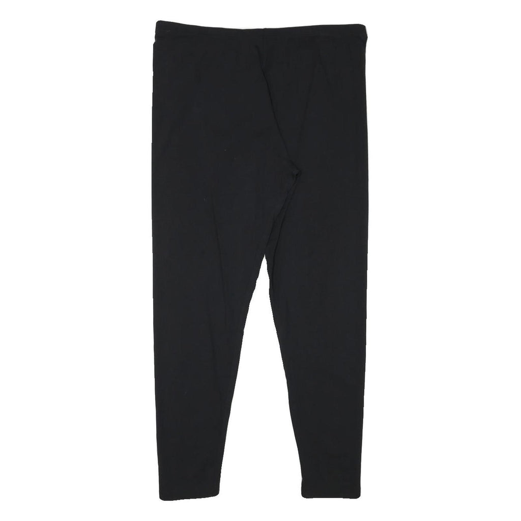 Womens Black Joggers L W32 L27 Cotton Blend Slim Tapered Casual Fitness Bottoms
