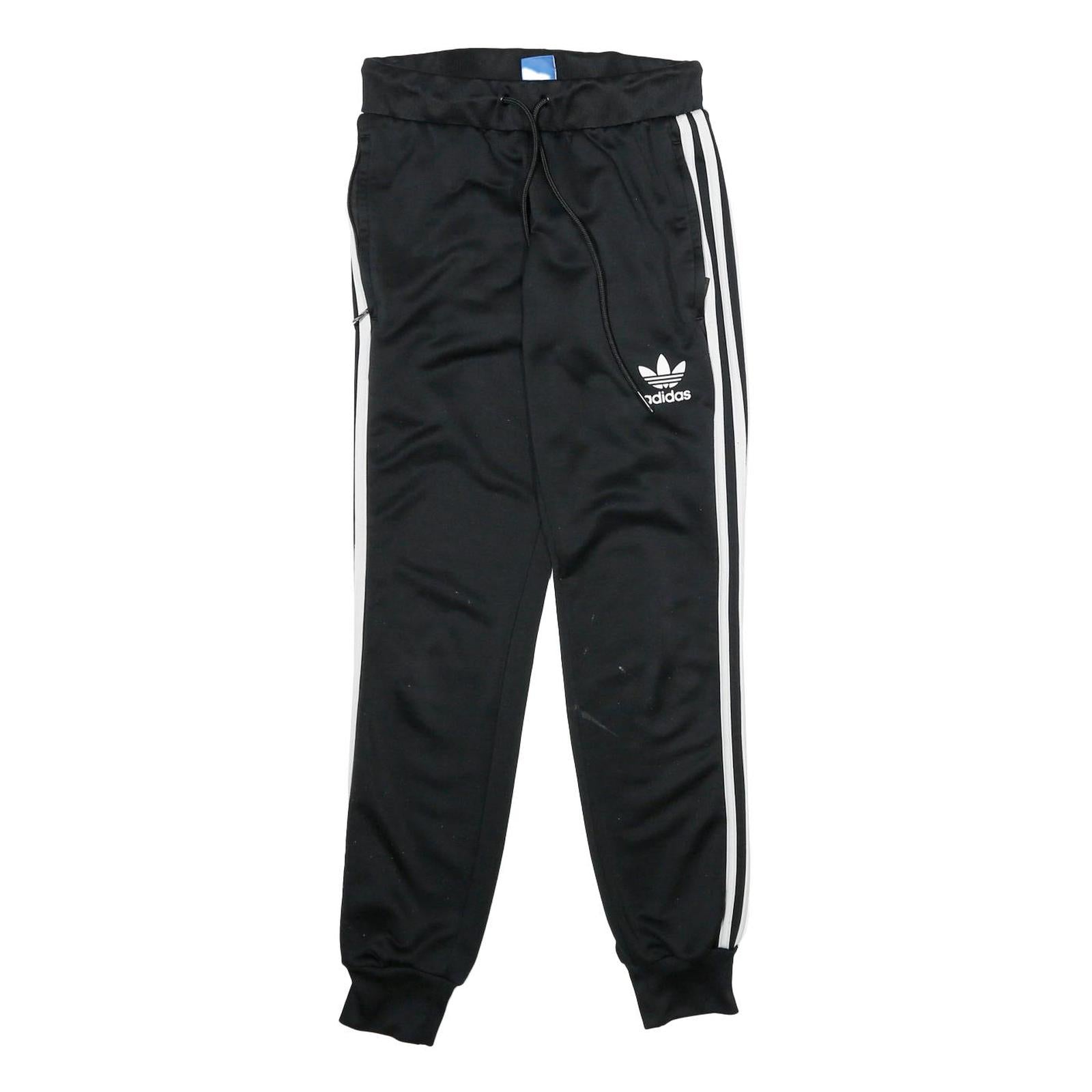 ADIDAS Womens Joggers Black & White Slim Tapered UK 6 W24 L29 Sportswear