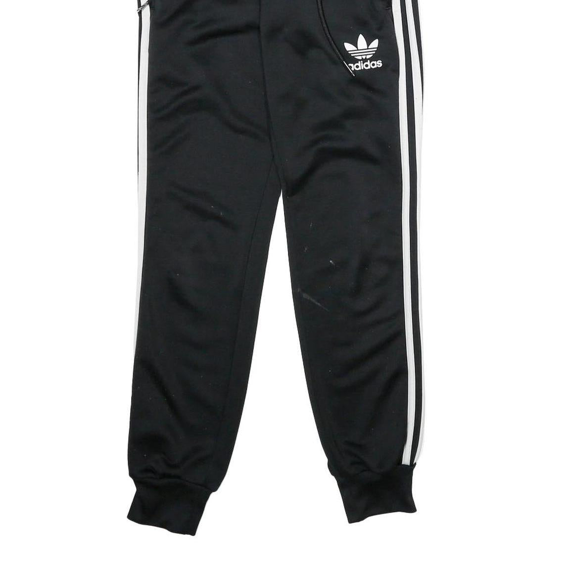 ADIDAS Womens Joggers Black & White Slim Tapered UK 6 W24 L29 Sportswear