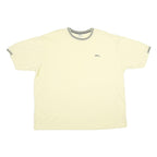 SLAZENGER Mens Cream & Grey T-Shirt 4XL Short Sleeve Crew Neck Cotton Casual