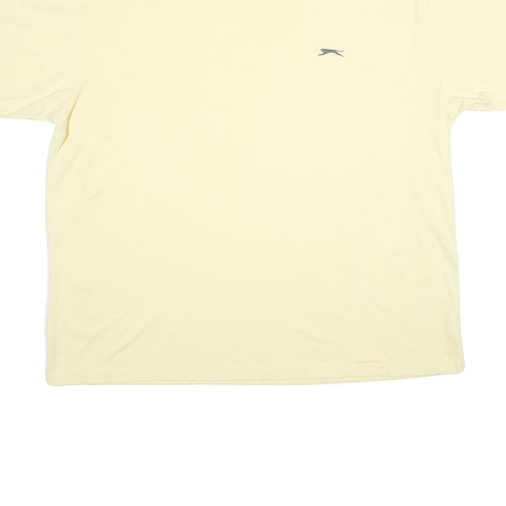 SLAZENGER Mens Cream & Grey T-Shirt 4XL Short Sleeve Crew Neck Cotton Casual