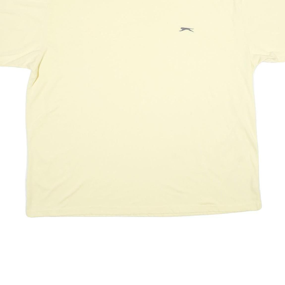 SLAZENGER Mens Cream & Grey T-Shirt 4XL Short Sleeve Crew Neck Cotton Casual