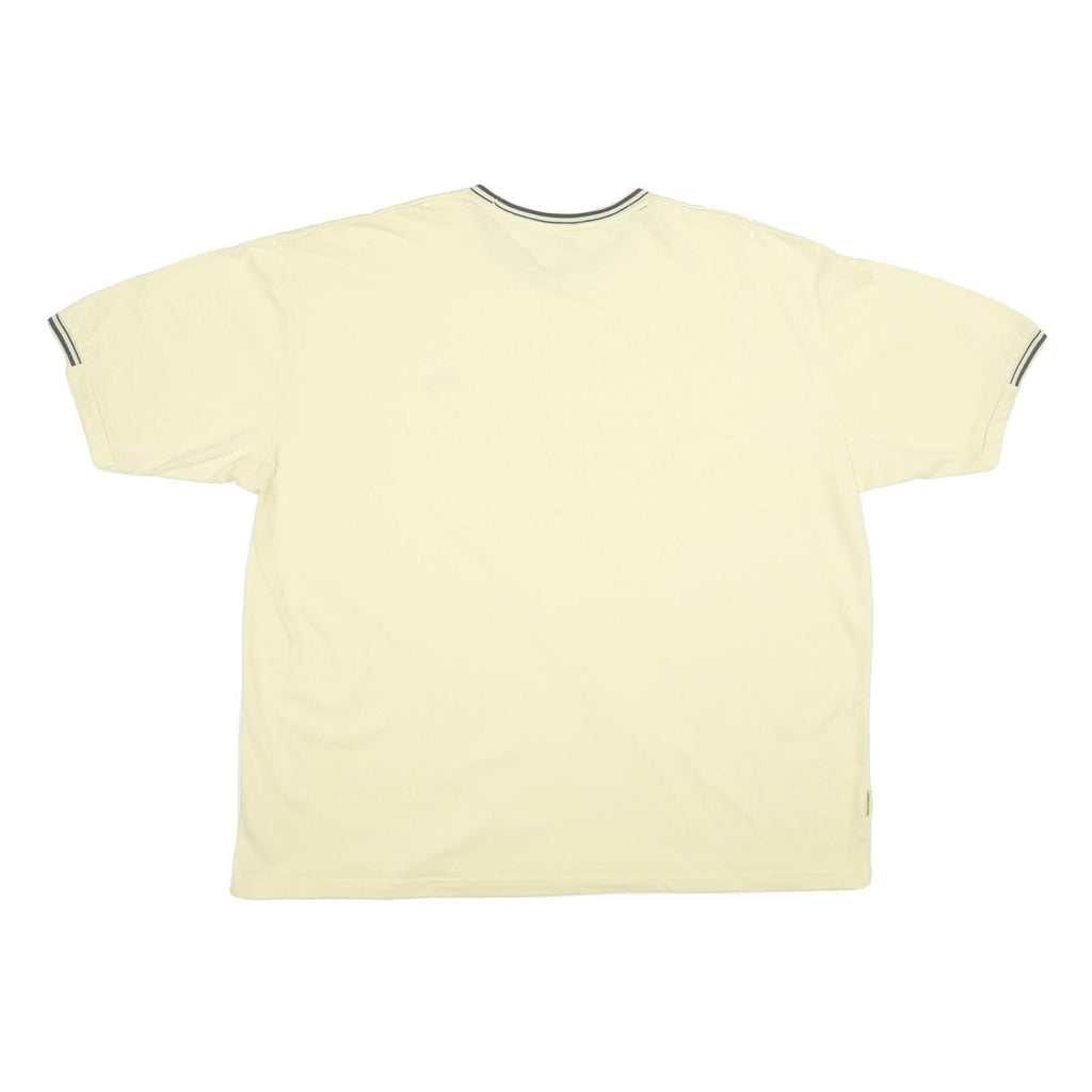 SLAZENGER Mens Cream & Grey T-Shirt 4XL Short Sleeve Crew Neck Cotton Casual