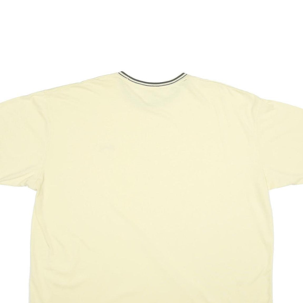 SLAZENGER Mens Cream & Grey T-Shirt 4XL Short Sleeve Crew Neck Cotton Casual