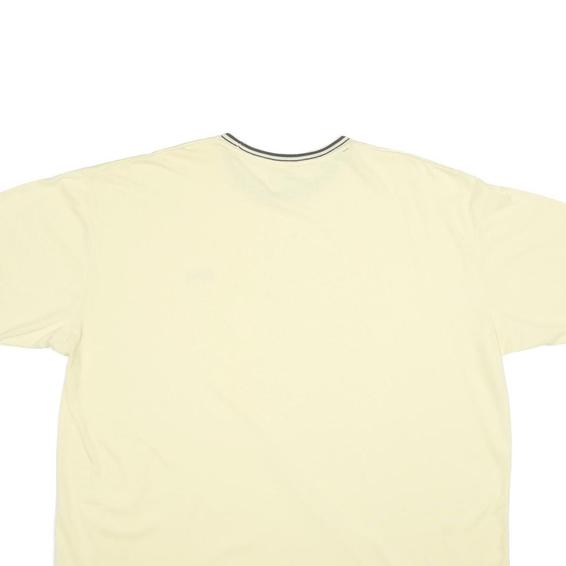 SLAZENGER Mens Cream & Grey T-Shirt 4XL Short Sleeve Crew Neck Cotton Casual