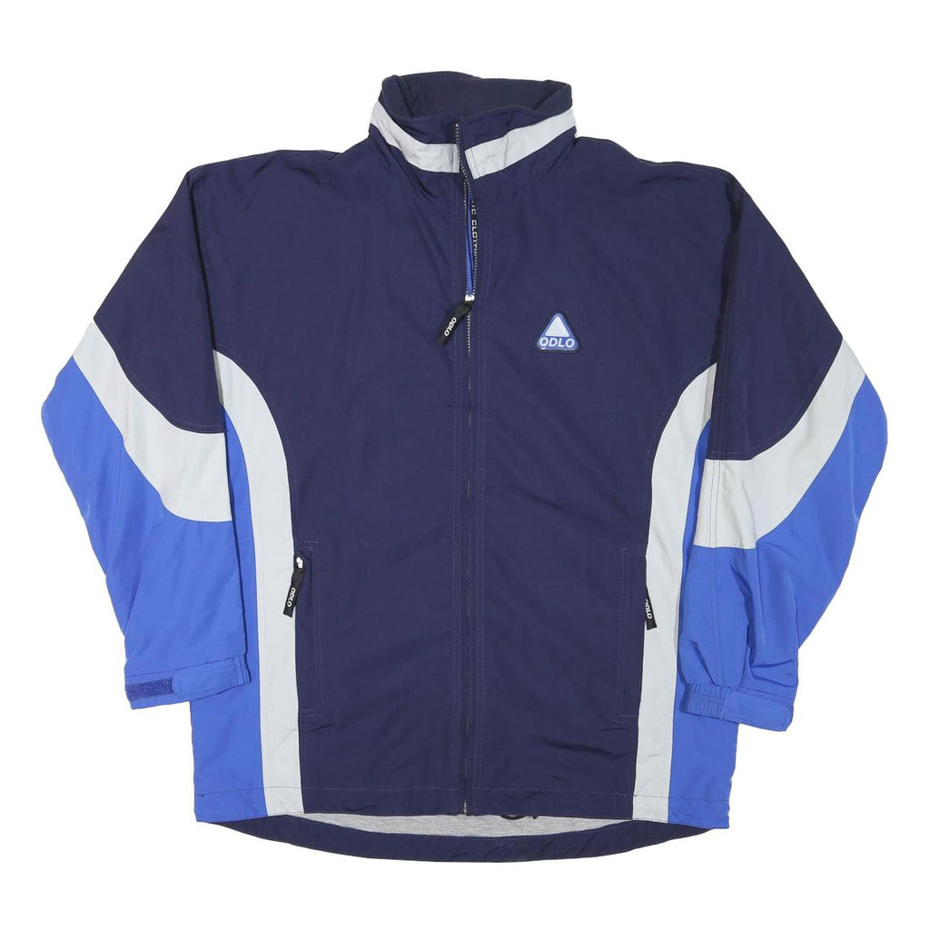 ODLO Mens Navy Blue & Light Blue Zip Jacket L Polyester Blend Colourblock