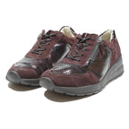 WALDLAUFER Mens Burgundy Leather Casual Trainers UK 9 Comfortable Lace Up