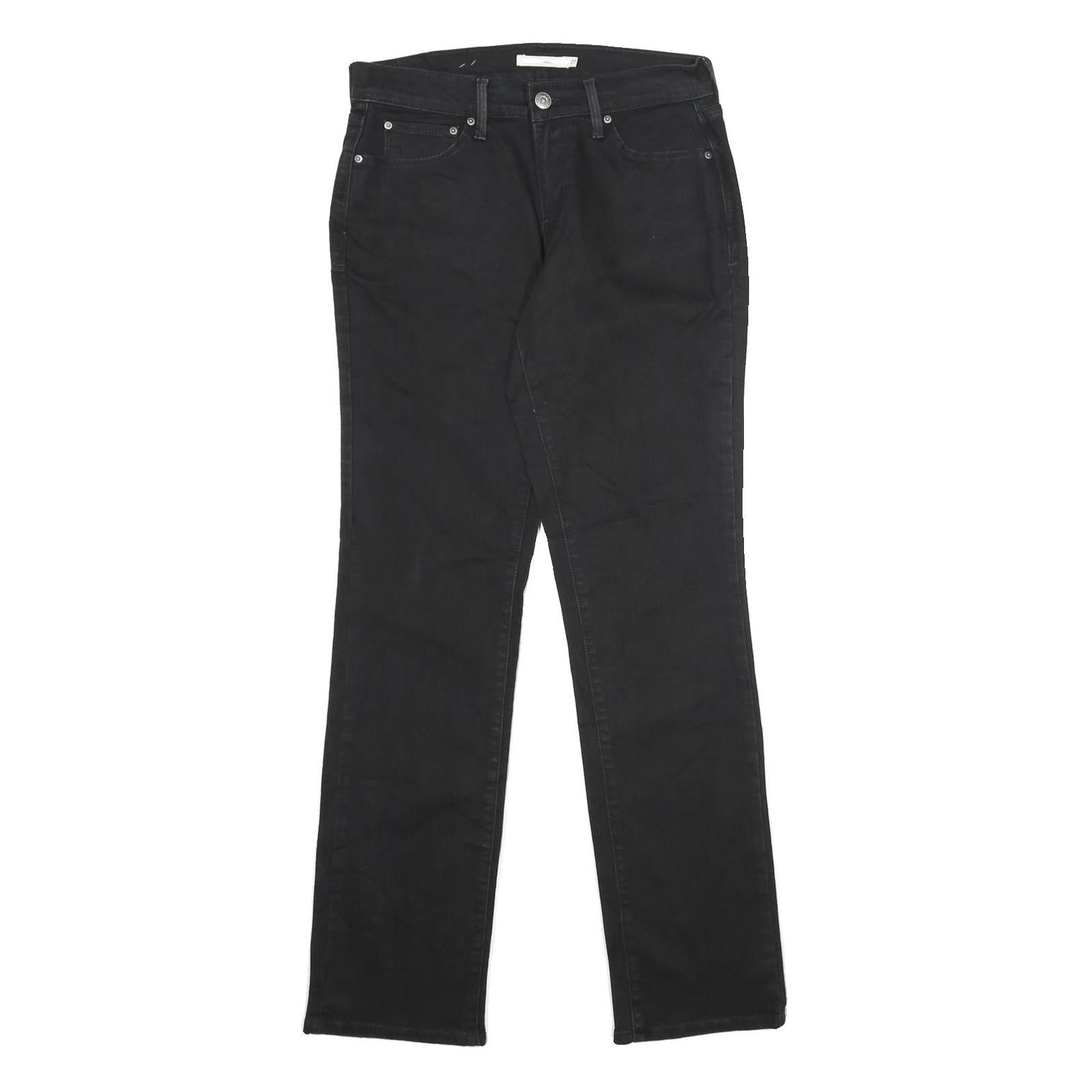 LEVI'S 505 Womens Jeans Black Regular Straight Denim Raw W27 L32 Classic Fit