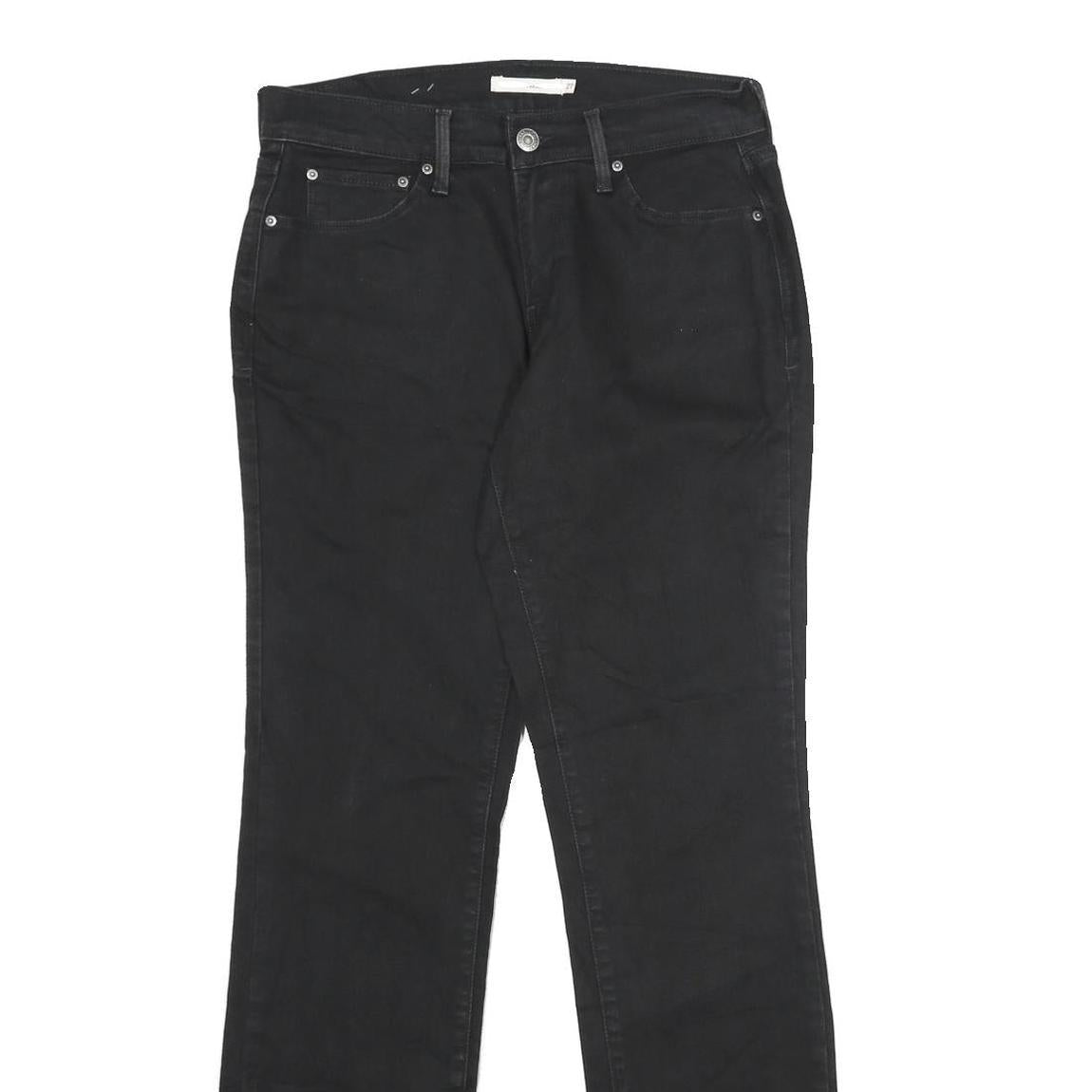 LEVI'S 505 Womens Jeans Black Regular Straight Denim Raw W27 L32 Classic Fit