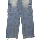 Womens Regular Fit Cargo Style Denim Blue Jeans W30 L27 Cotton Blend Zip