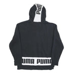 PUMA Womens Black & White Logo Print Pullover Hoodie L Casual Cotton Blend
