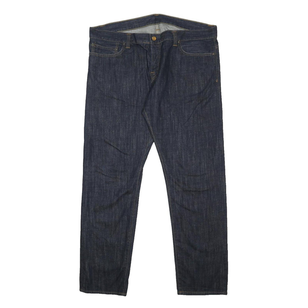 CARHARTT Mens Jeans Blue Regular Straight Denim Raw W38 L32 Workwear Durable