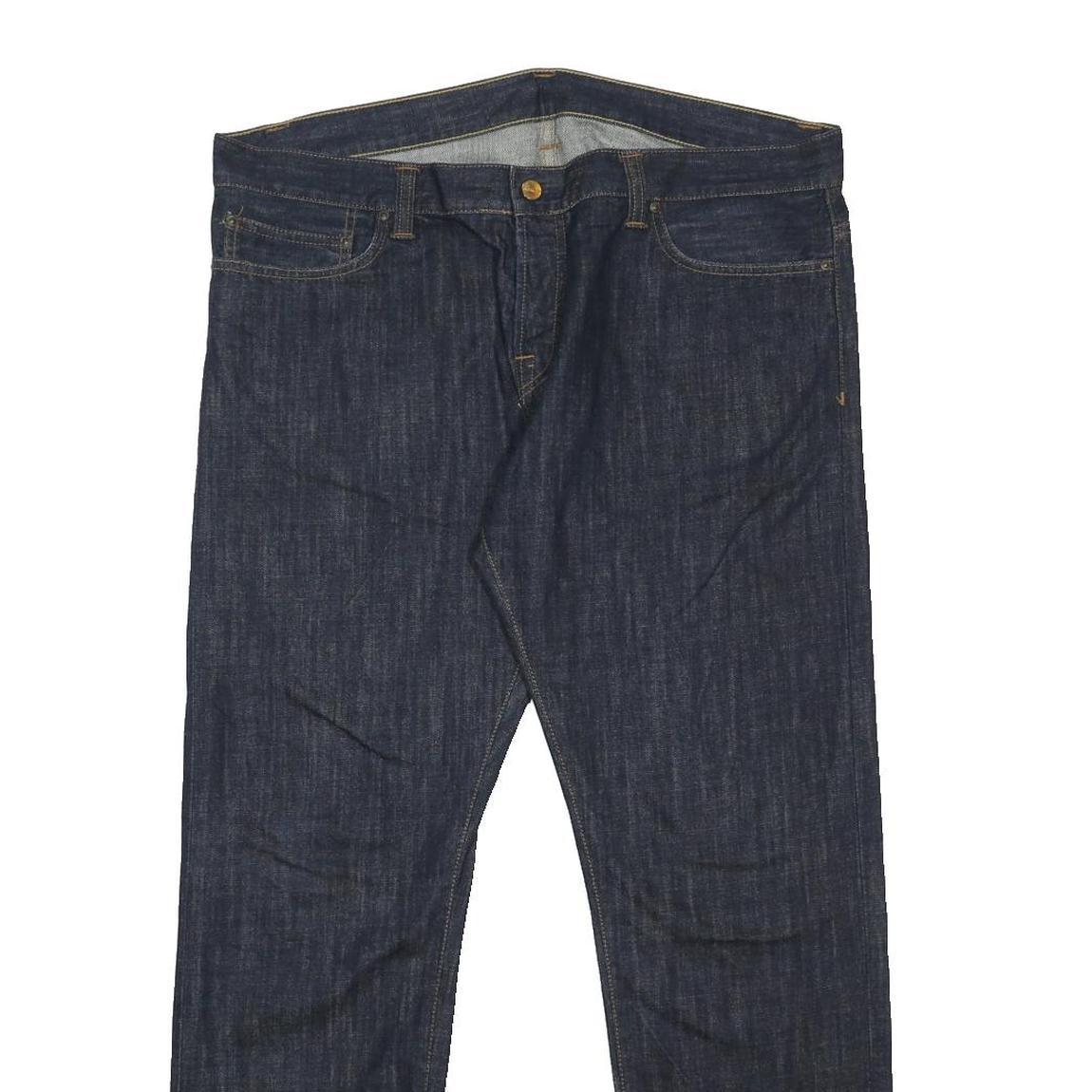 CARHARTT Mens Jeans Blue Regular Straight Denim Raw W38 L32 Workwear Durable
