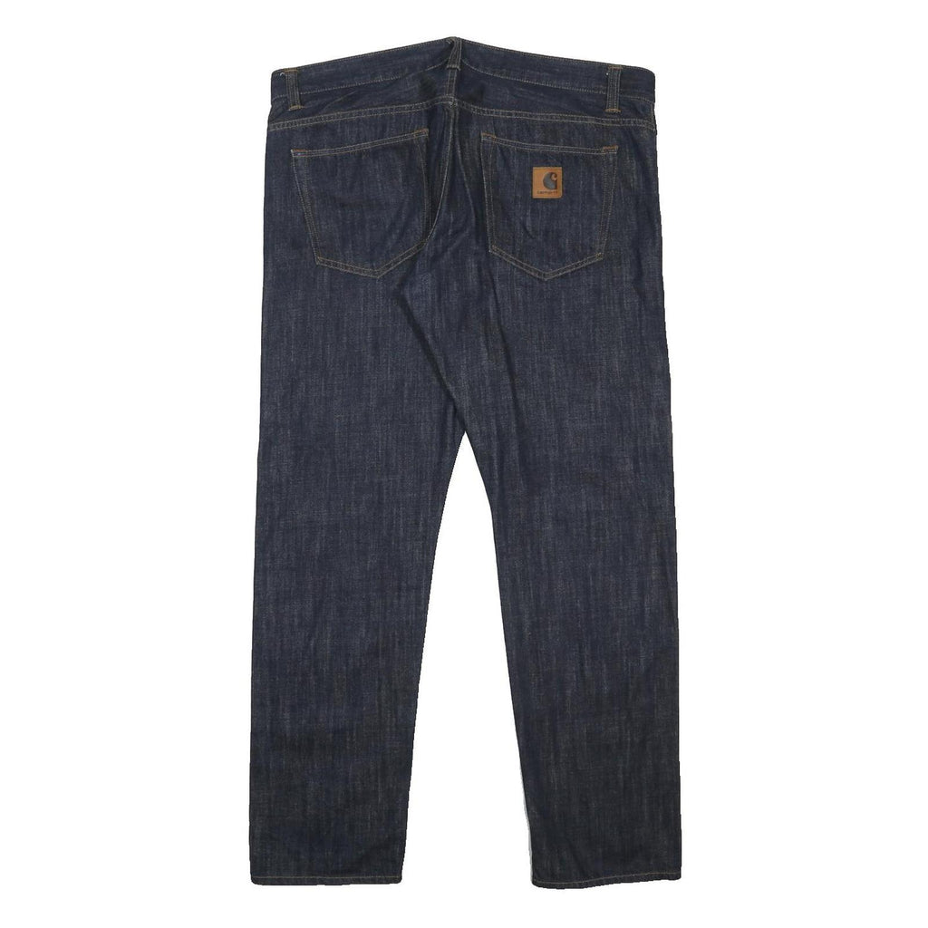 CARHARTT Mens Jeans Blue Regular Straight Denim Raw W38 L32 Workwear Durable