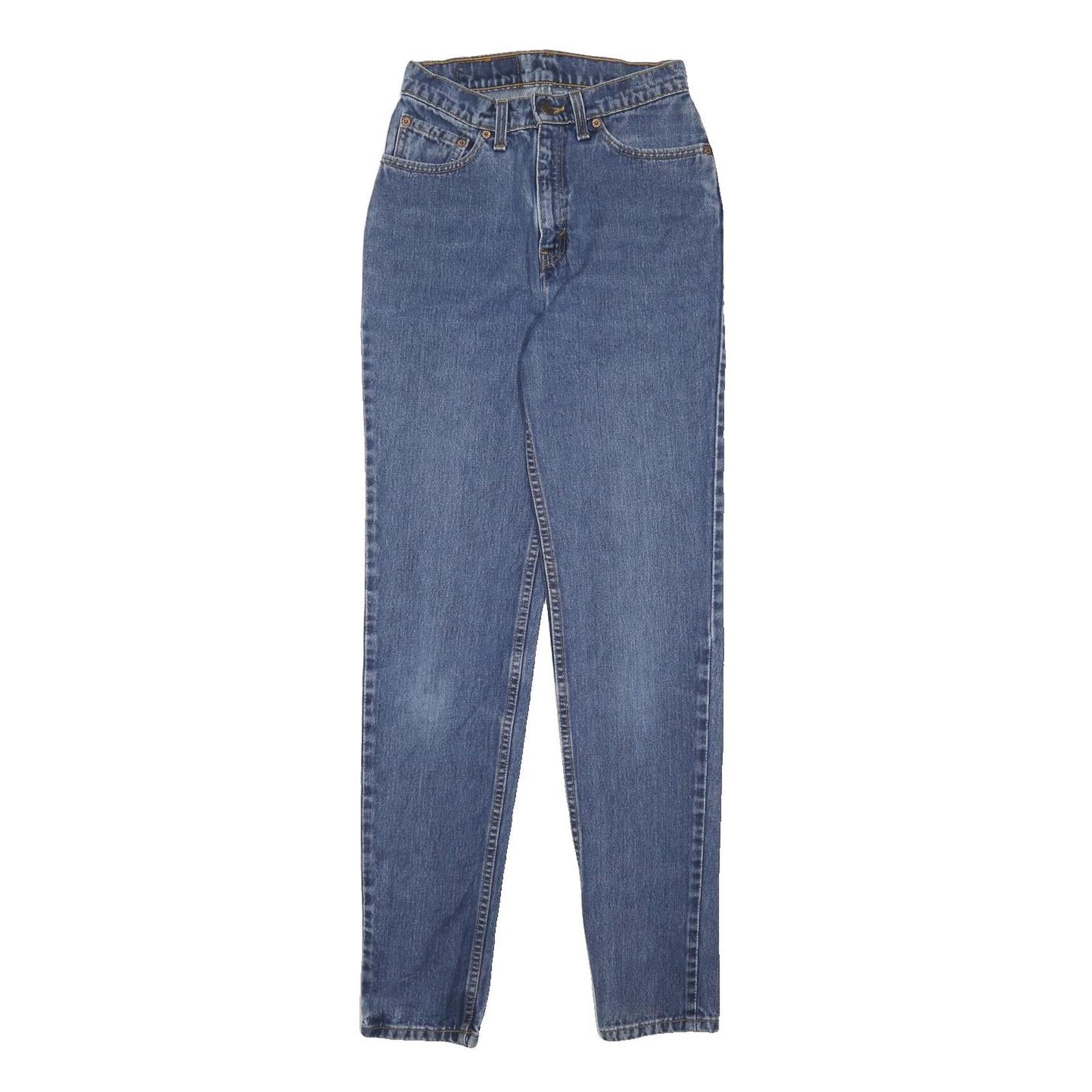 LEVI'S 512 Womens Slim Blue Denim Medium Wash Jeans W24 L32 Classic Cotton Zip