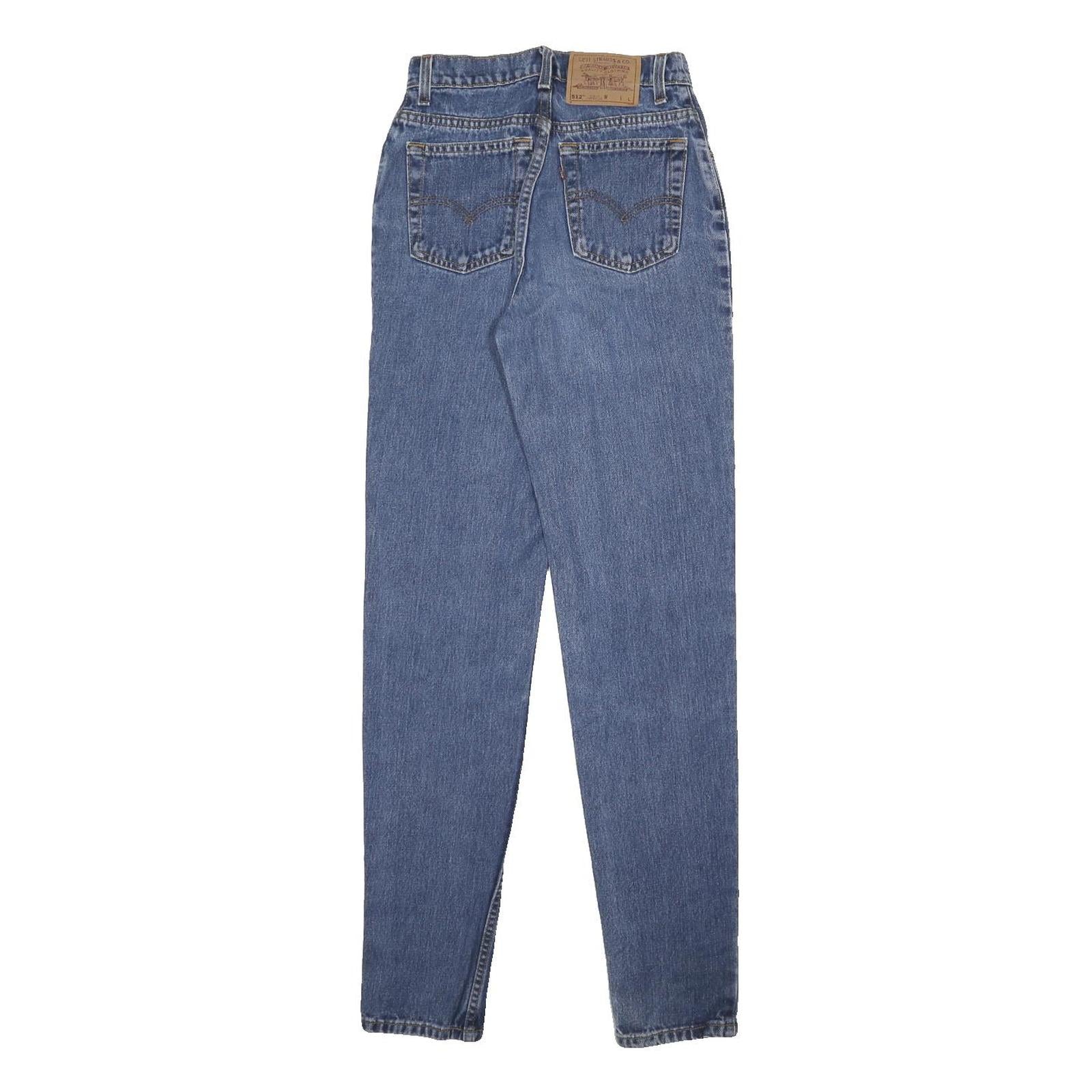 LEVI'S 512 Womens Slim Blue Denim Medium Wash Jeans W24 L32 Classic Cotton Zip