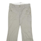 CALVIN KLEIN Womens Cotton Beige Regular Straight Trousers W34 L31 Casual Zip