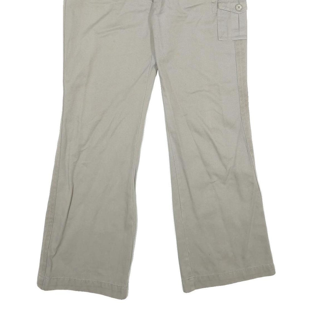 CALVIN KLEIN Womens Cotton Beige Regular Straight Trousers W34 L31 Casual Zip