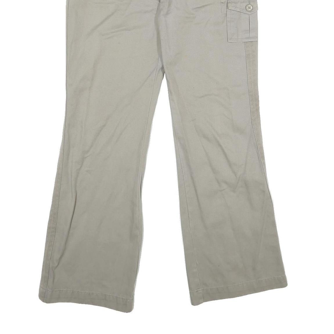 CALVIN KLEIN Womens Cotton Beige Regular Straight Trousers W34 L31 Casual Zip